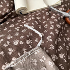 French Aesthetic Vintage Brown Flowers Bedding Set