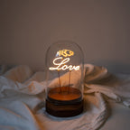 Rechargeable Glass Dome Text Edison Lamp