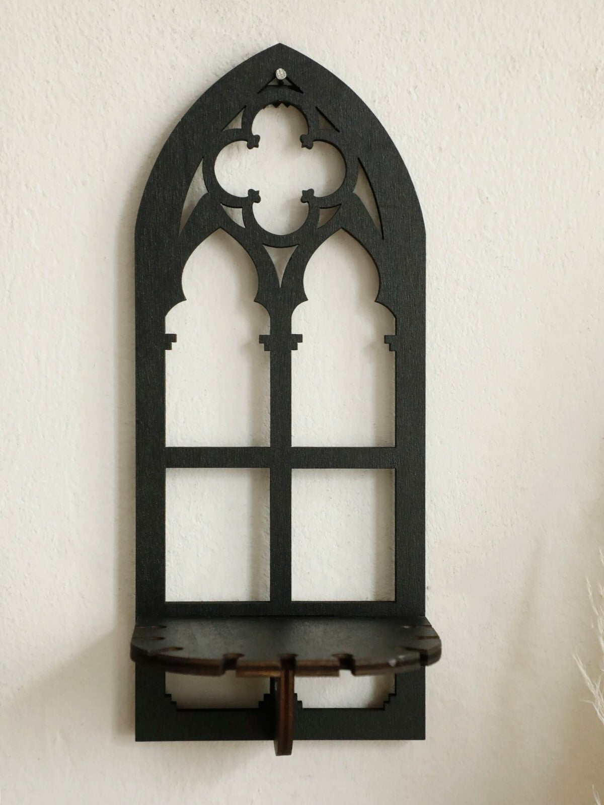 Gothic Arch Wooden Wall Shelf Set