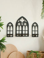 Gothic Arch Wooden Wall Shelf Set