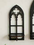 Gothic Arch Wooden Wall Shelf Set