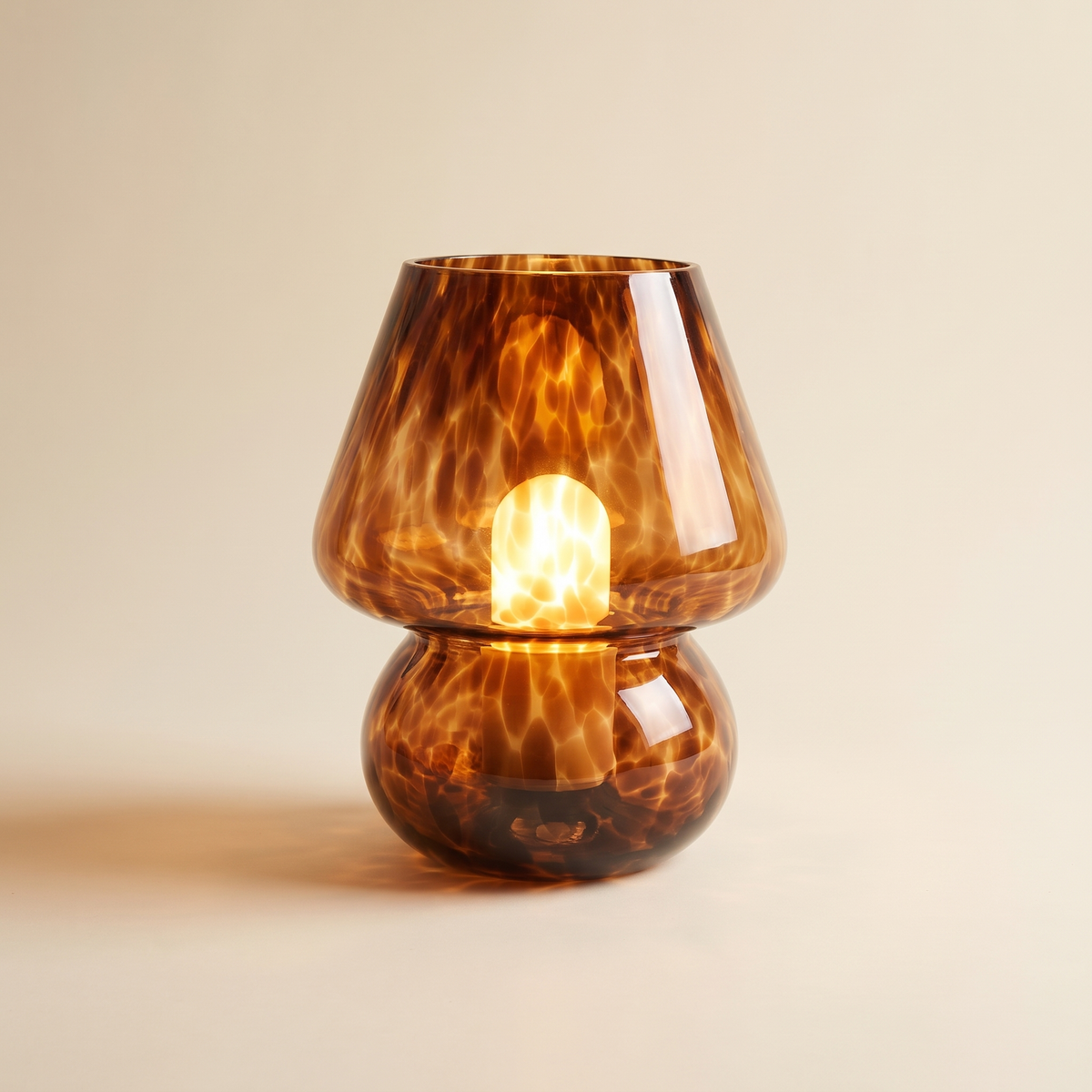 Glass Mushroom Lamp, Coffee