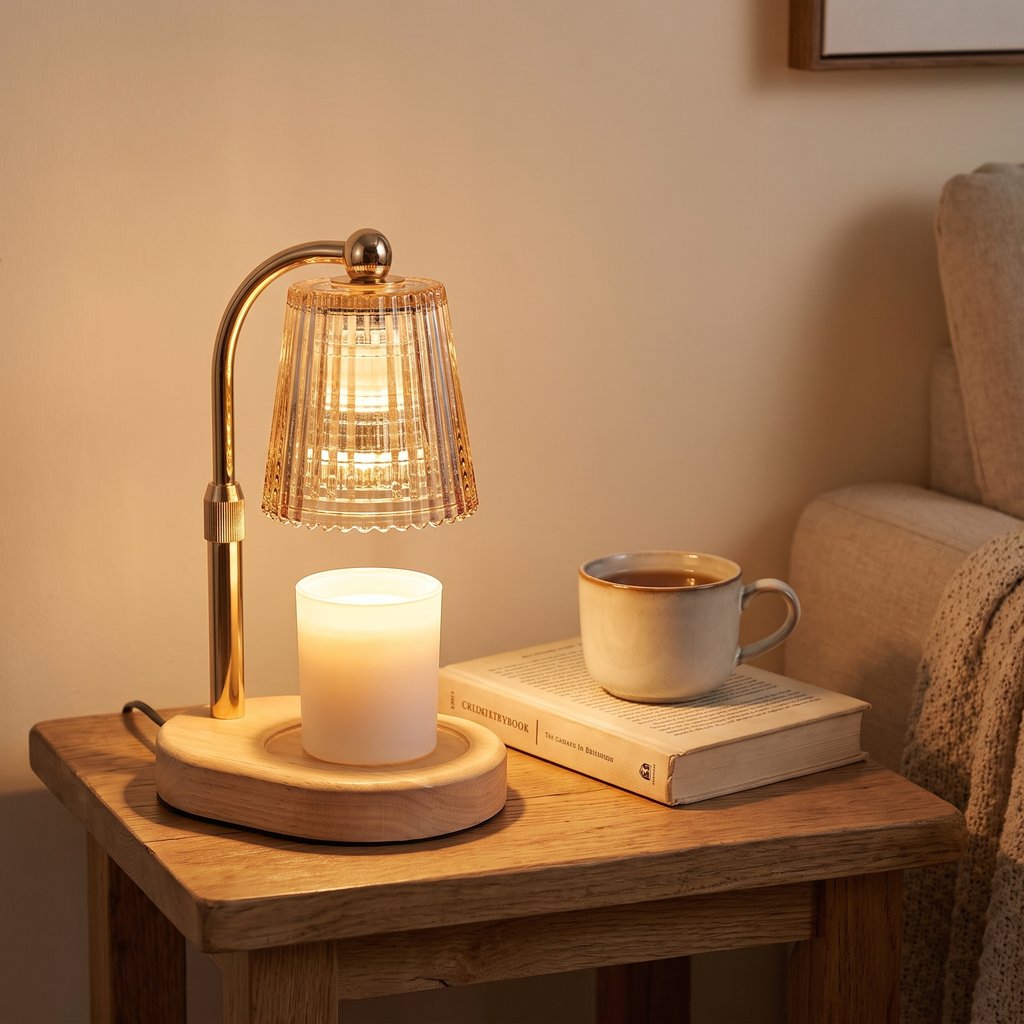 Candle Warmer Lamp with Timer in a cozy home
