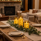 Starlight Flameless Pillar Candles in a cozy home