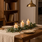 Clear Acrylic Flameless Candles, Set of 3 in a cozy home