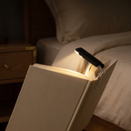 Mini Clip-On Book Light in a cozy home