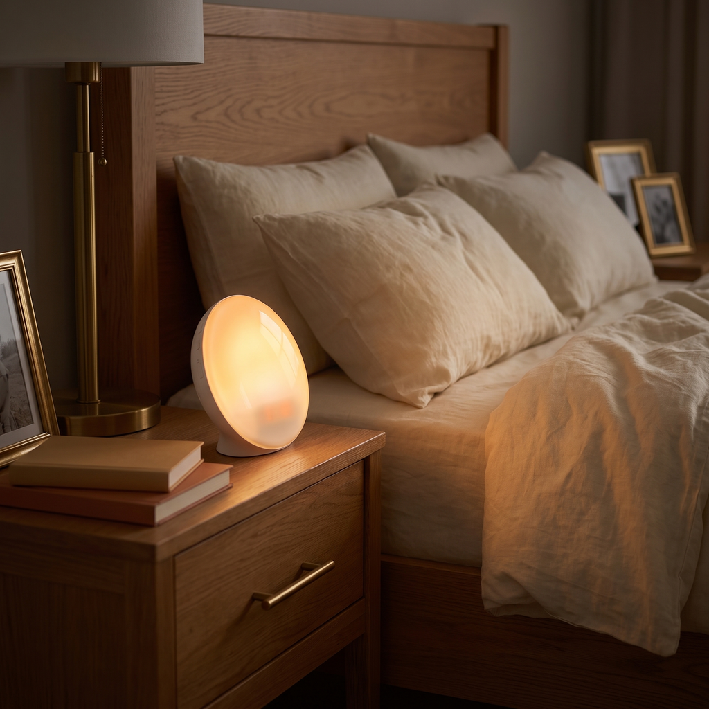 Sunrise Alarm Clock & Wake-Up Light in a cozy home