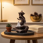 Celadon Lotus Incense Fountain in a cozy home