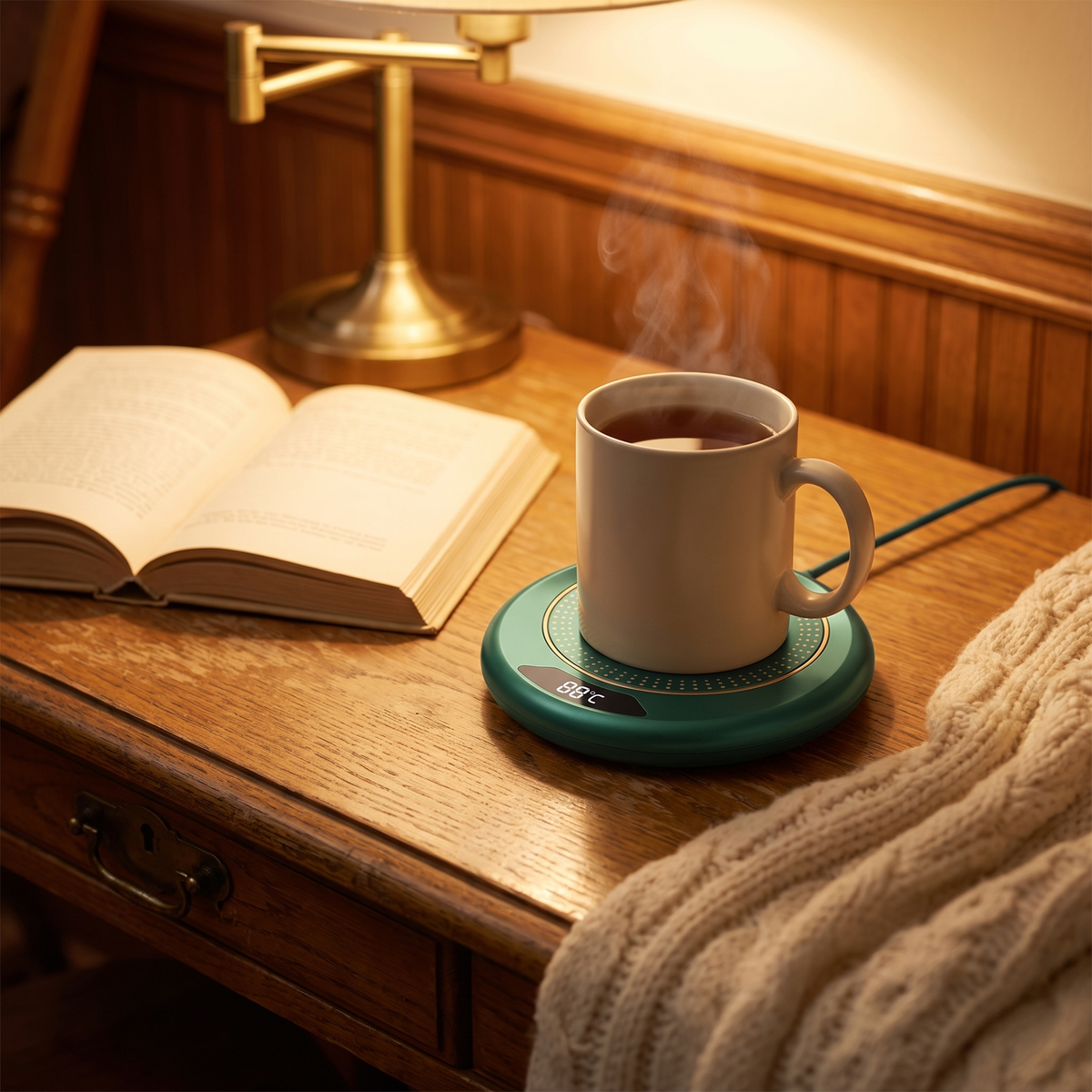 Mug Warmer with 3 Temperatures in a cozy home
