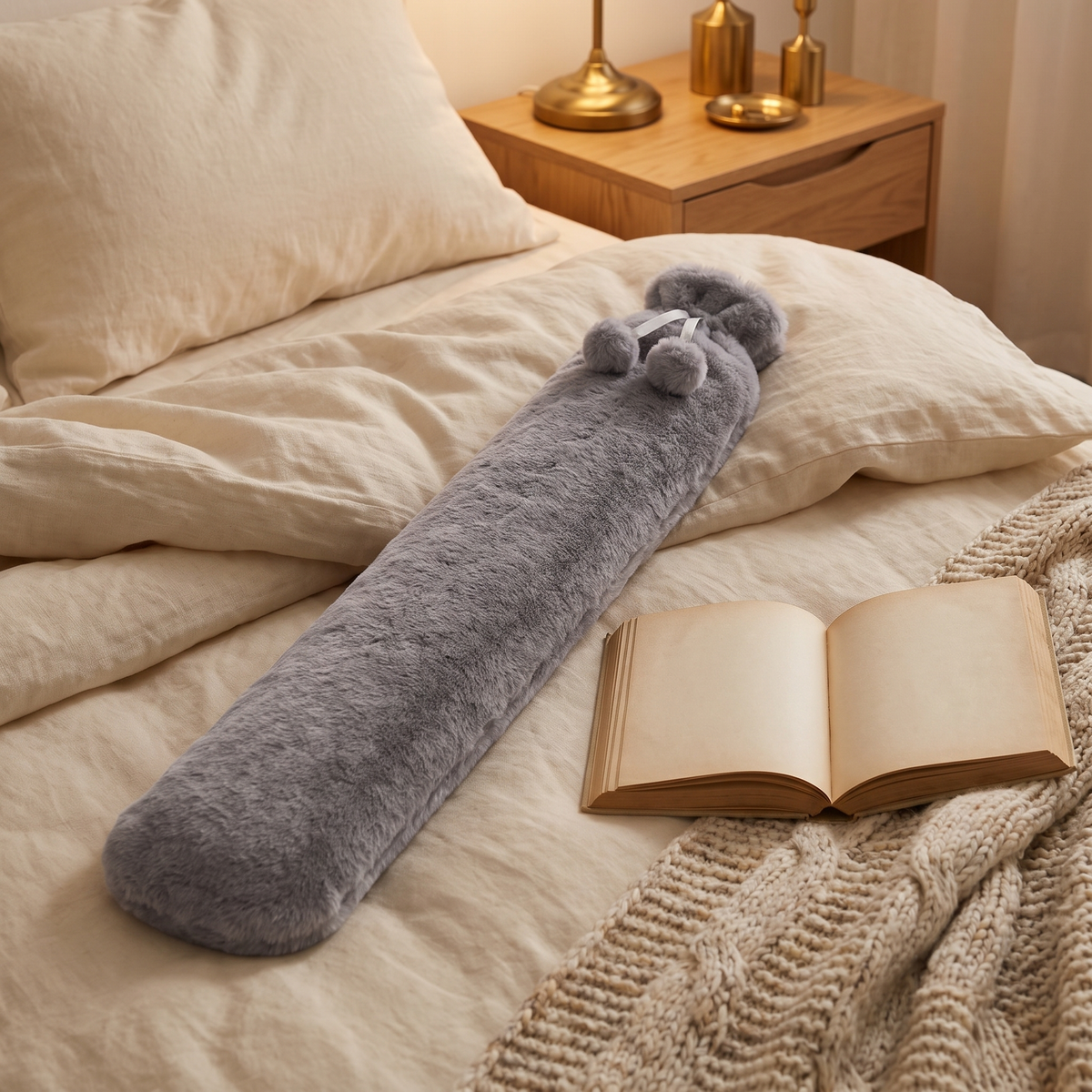 Extra-Long Hot Water Bottle, 30 in in a cozy home