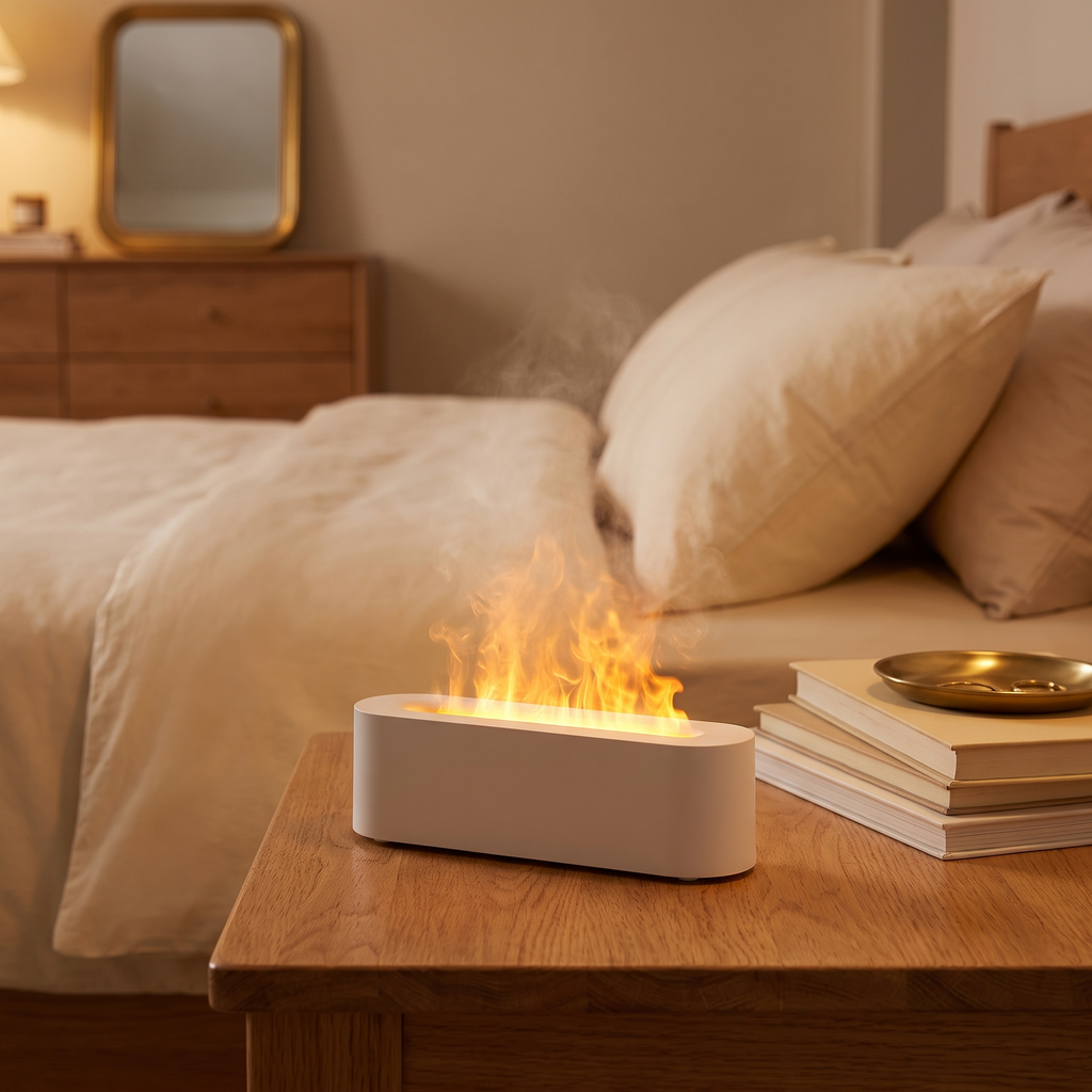 Flame Aroma Diffuser in a cozy home