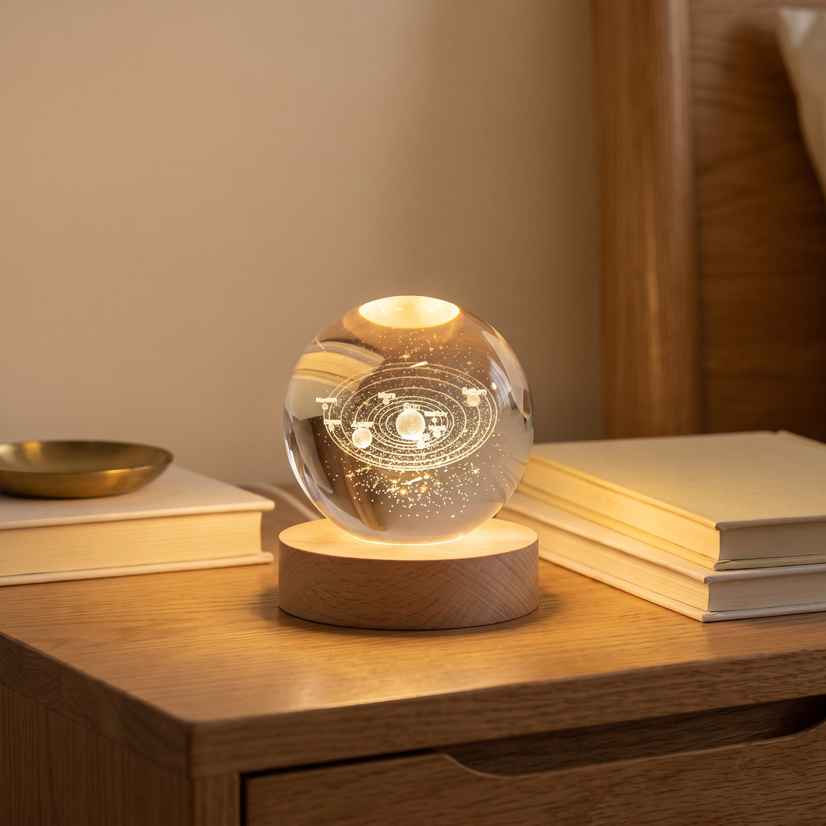Galaxy Crystal Ball Lamp, 2.4 in in a cozy home