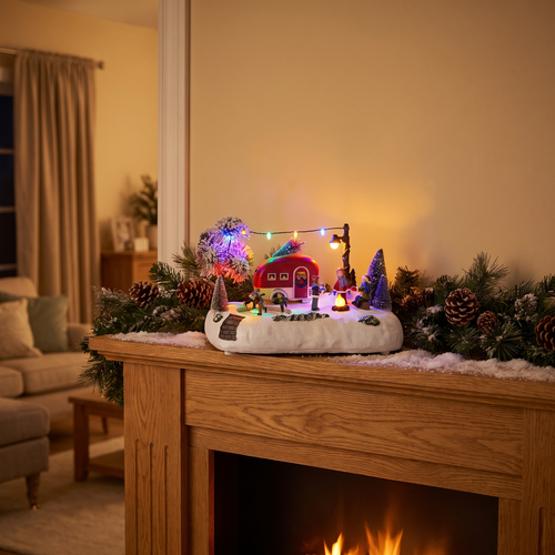 Animated Christmas Camper, Musical in a cozy home