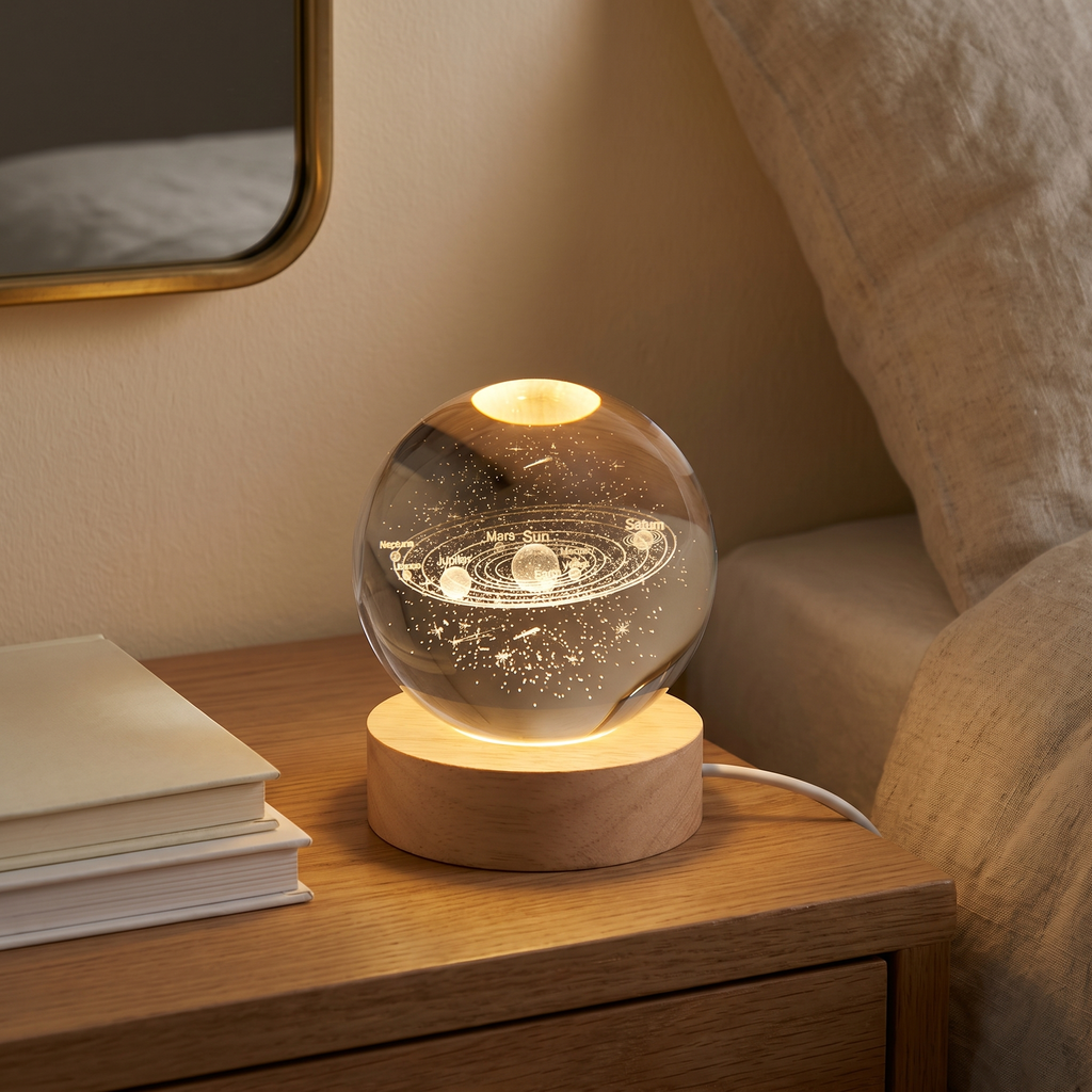 Crystal Ball Night Light, 2 in in a cozy home
