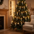Clip-On Christmas Tree Candles in a cozy home