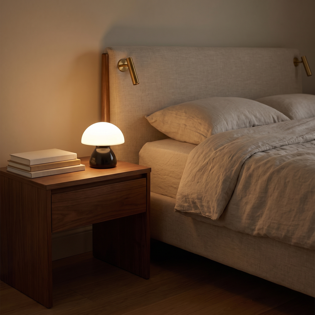 Mini Mushroom Cordless Lamp in a cozy home