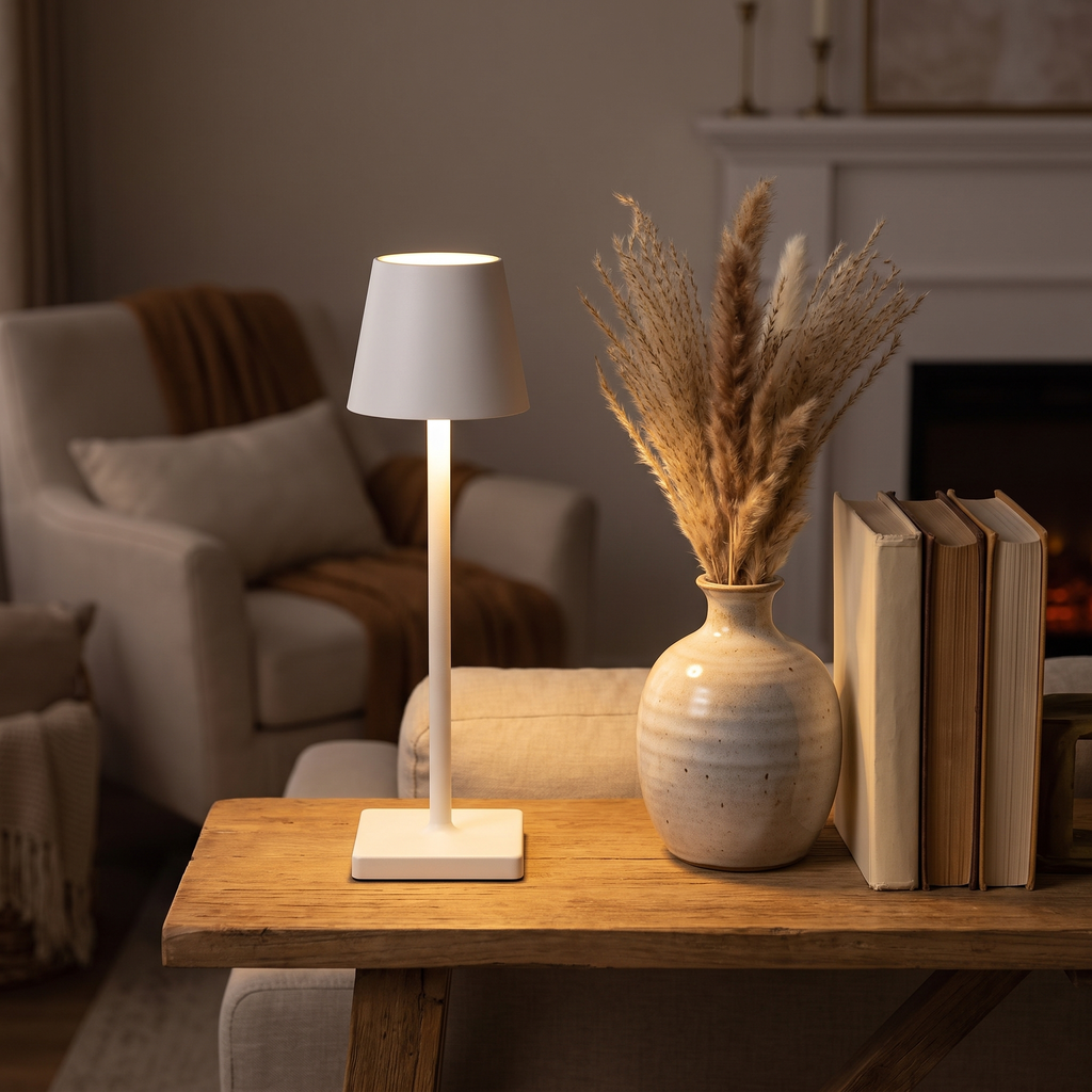 Slim Cordless Ambient Lamp in a cozy home