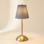 Pleated Cordless Table Lamp — Blue