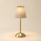 Pleated Cordless Table Lamp — Gray
