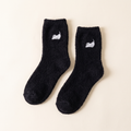 Fuzzy Cat Socks — Black, 1 Pair