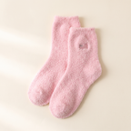 Fuzzy Cat Socks — Pink, 1 Pair