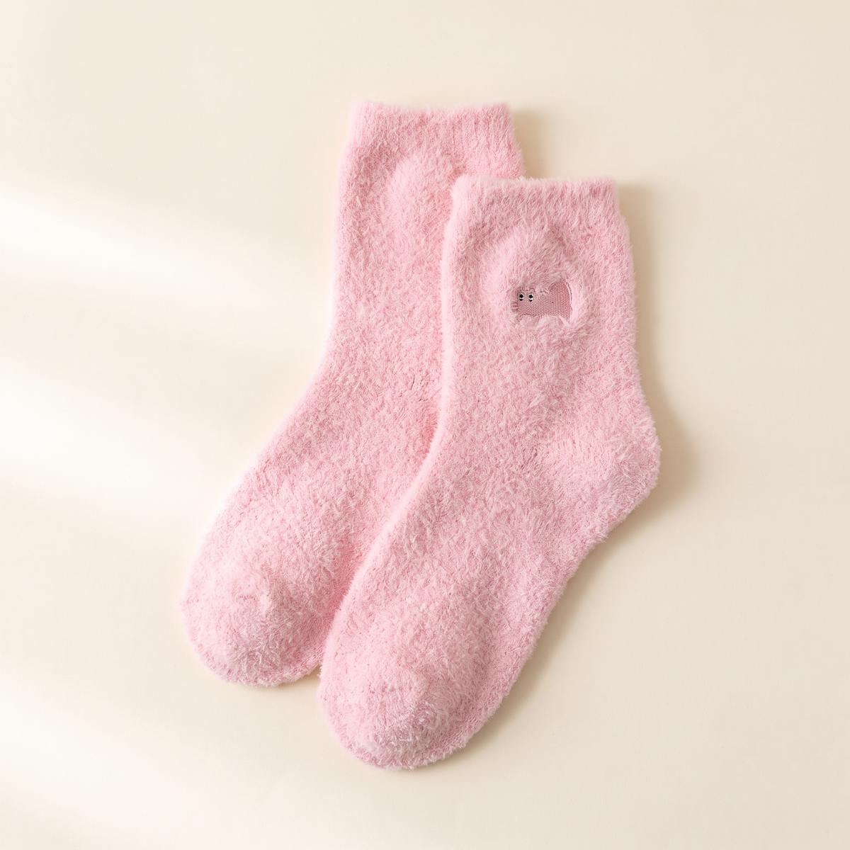 Fuzzy Cat Socks — Pink, 1 Pair