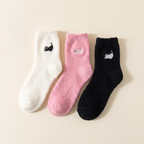 Fuzzy Cat Socks — Mixed, 3 Pairs
