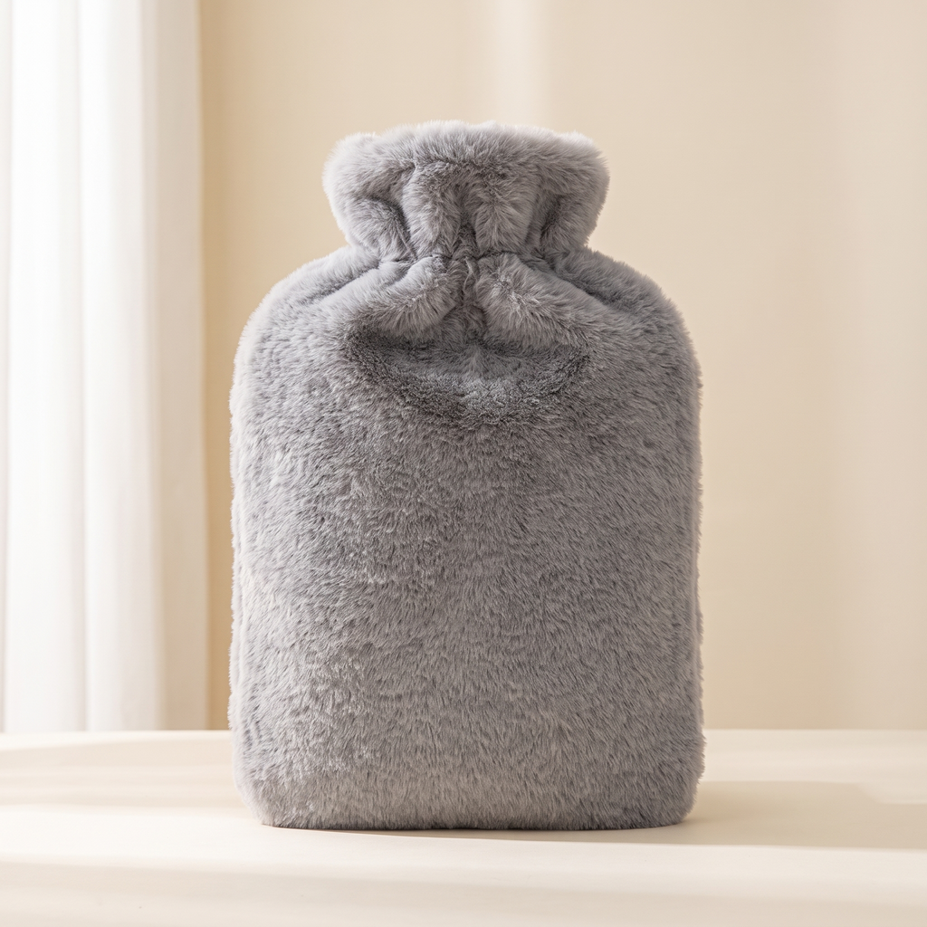Hot Water Bottle with Soft Cover, 1 L — Gray + Cover