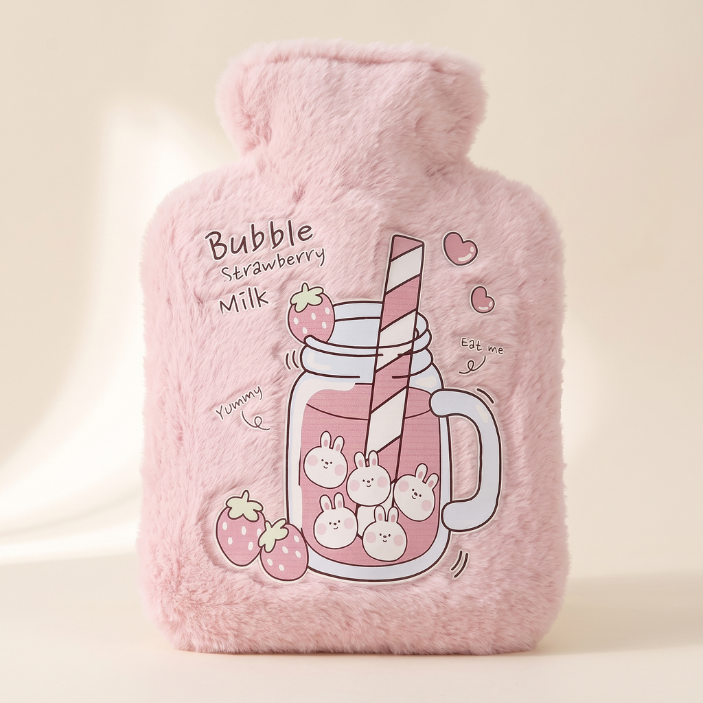 Plush Bear & Bunny Hot Water Bottle — Design B