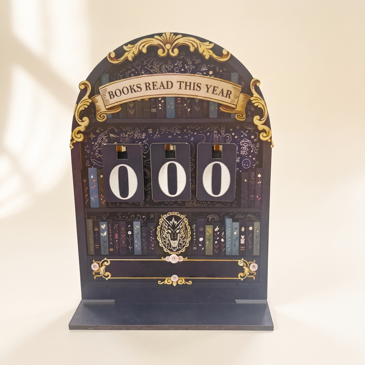 Wooden Reading Tracker, Counts to 999 Books — Design B