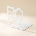 Iron Bookends, Non-Slip — White