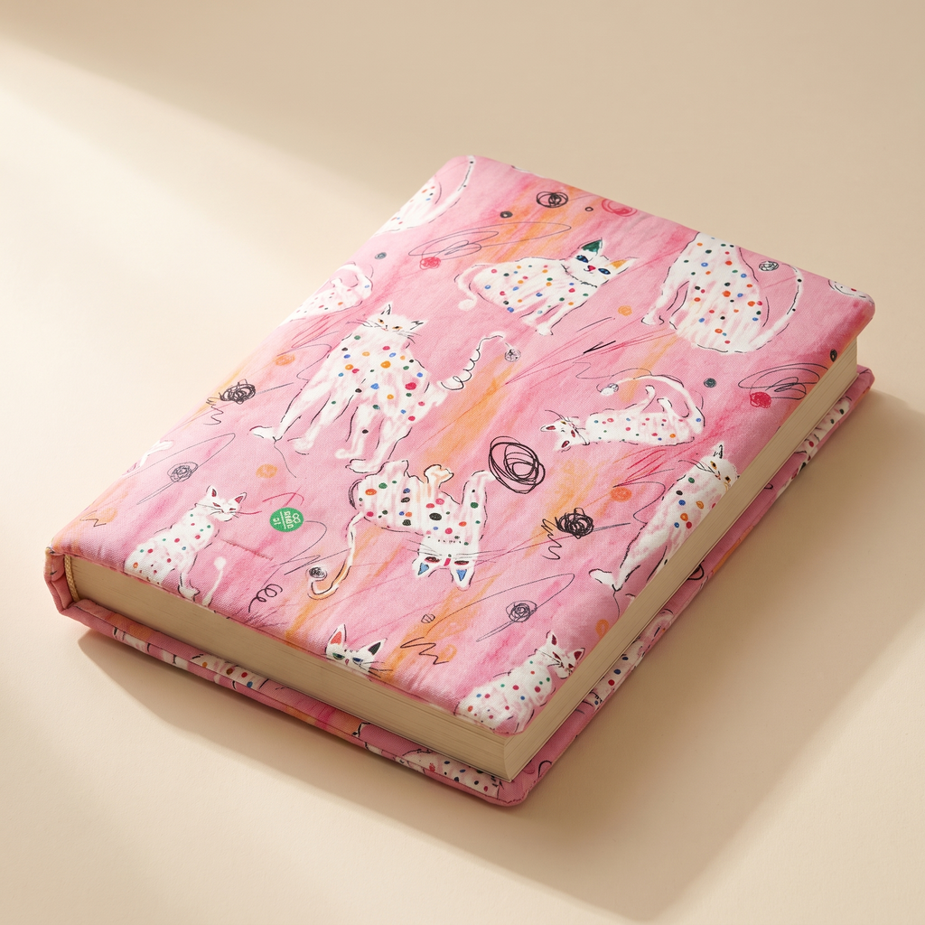 Fabric Book Sleeve, A5 & A6 — A5 Wave Point Cat