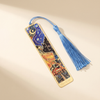Painted Brass Bookmark with Tassel — Night Cafe
