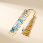 Painted Brass Bookmark with Tassel — Sunrise Impression
