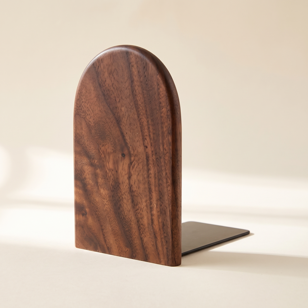 Natural Wood Bookends — Style 2