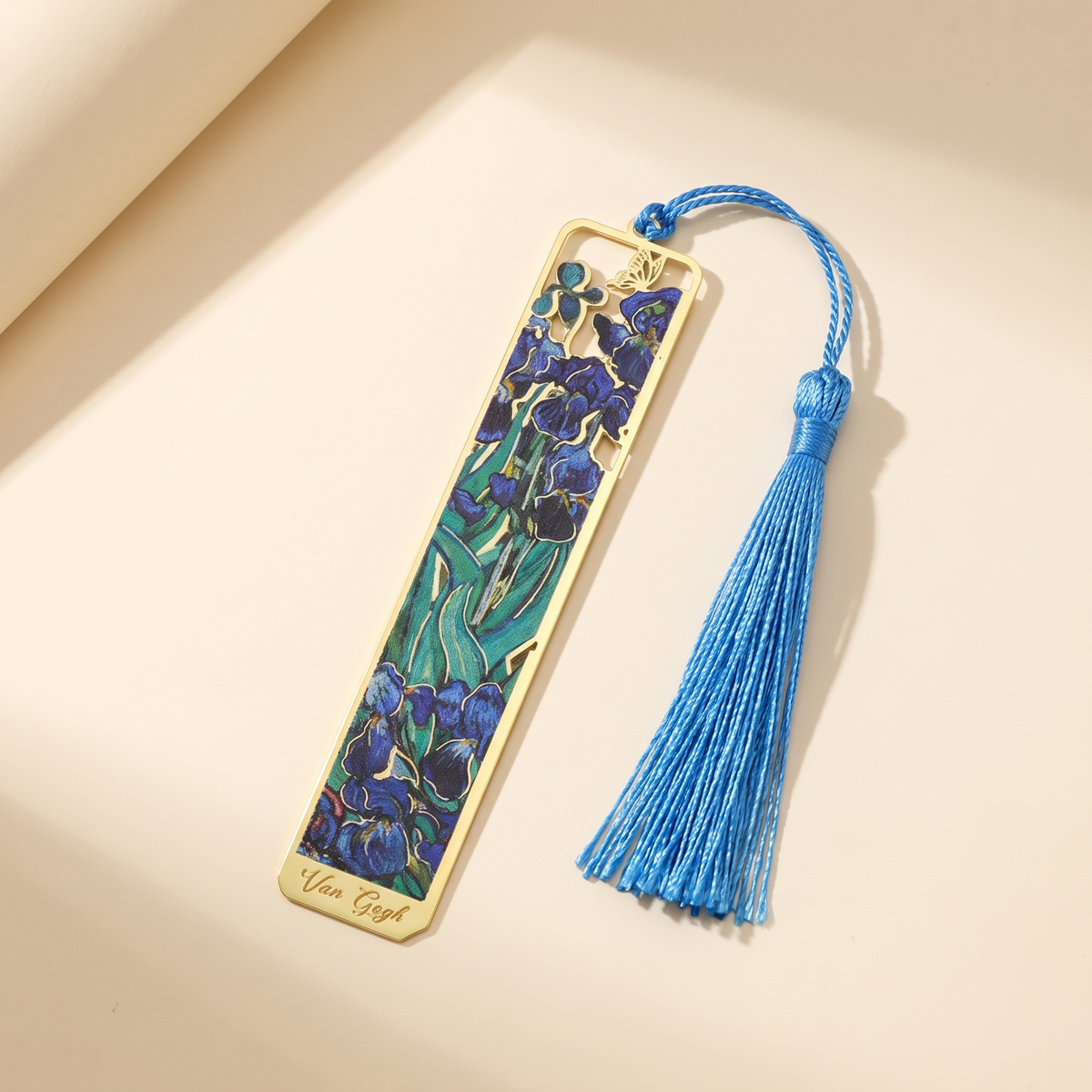 Famous Paintings Brass Bookmark with Tassel — Iris