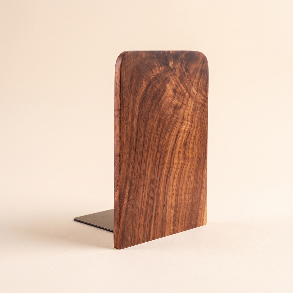 Natural Wood Bookends — Style 5