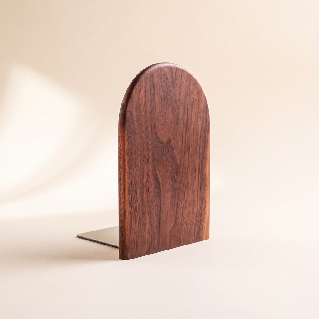 Natural Wood Bookends — Style 3