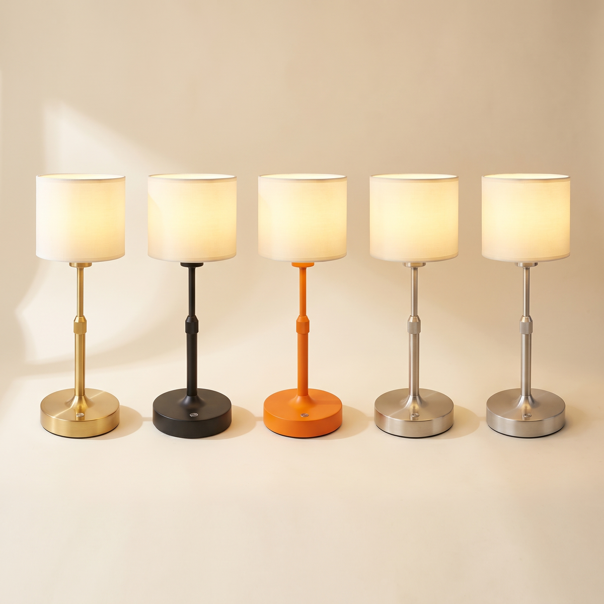Fabric Shade Cordless Lamp, 2700K — Straight Drum