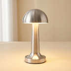 Mini Metal Cordless Lamp — Silver · Dome
