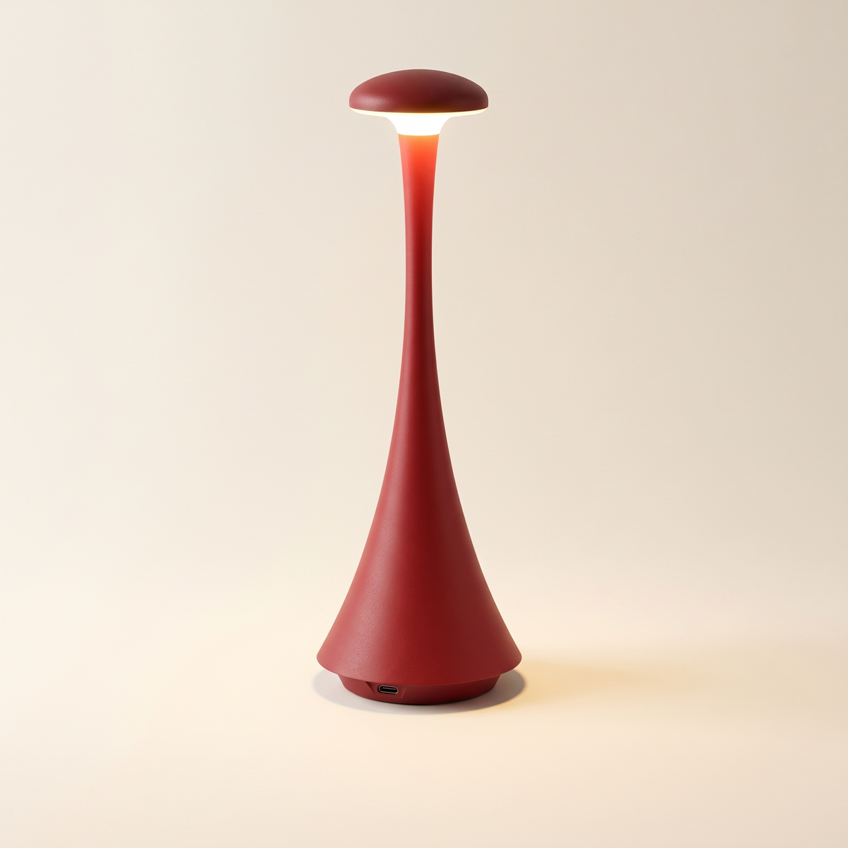 Mushroom Cordless Lamp, 2000 mAh — Red