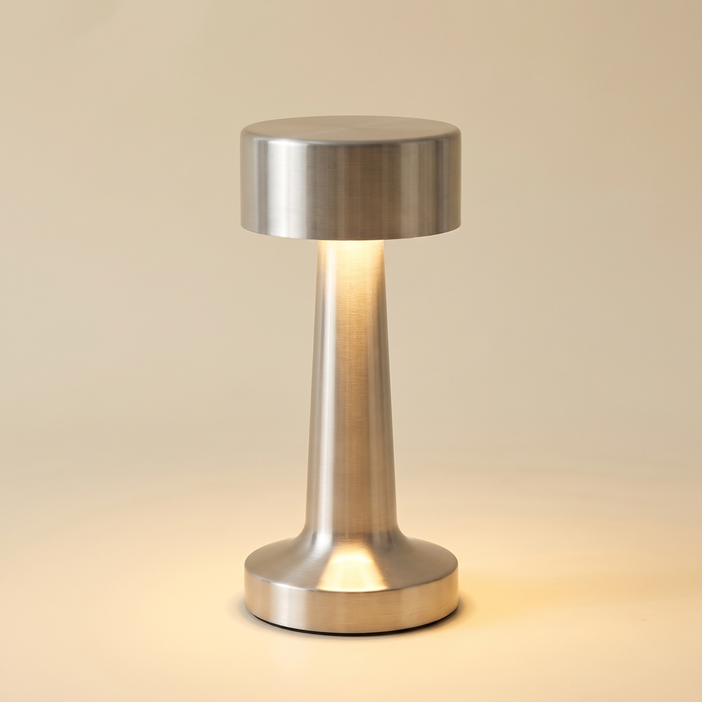 Mini Metal Cordless Lamp — Silver · Bell