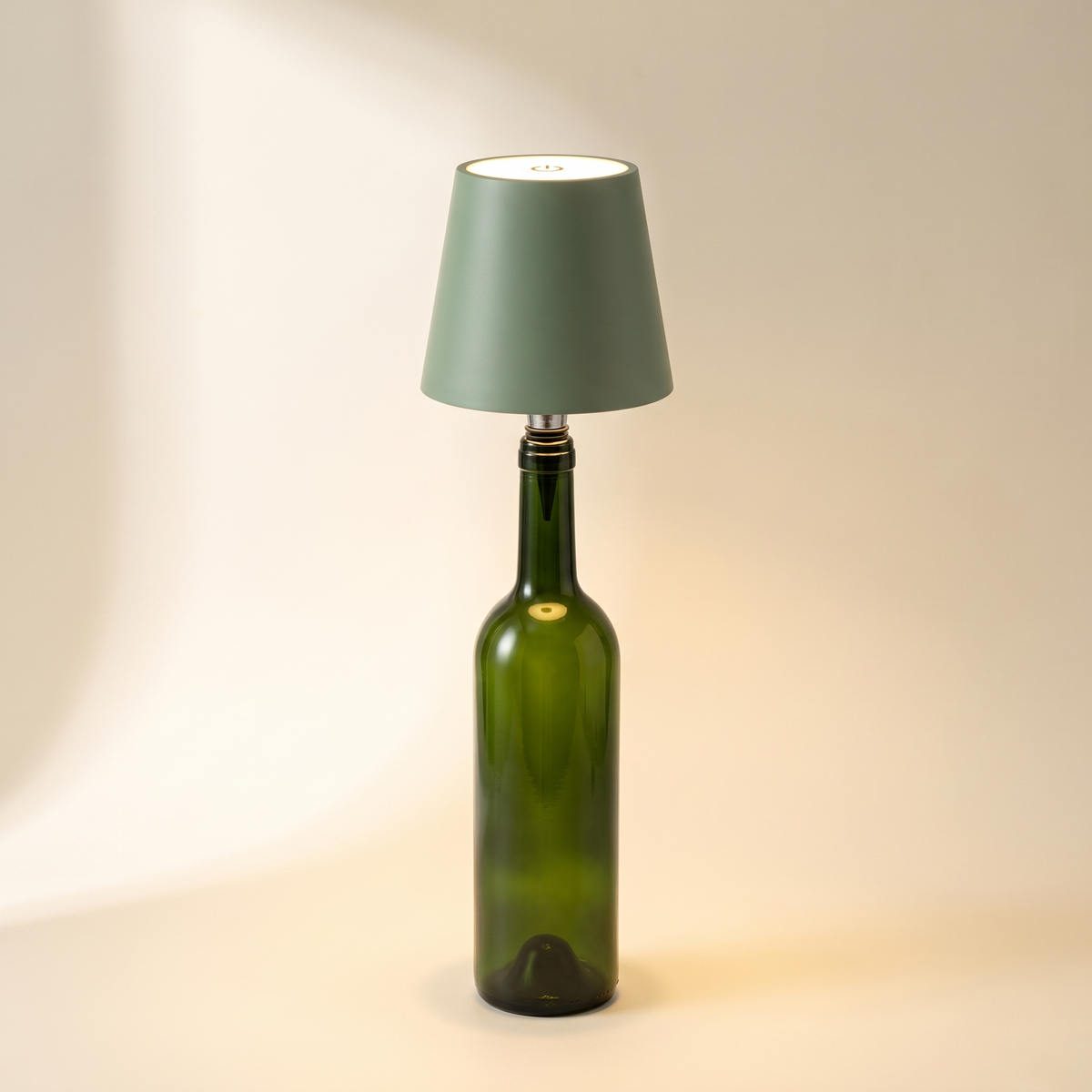 Wine Bottle Lamp Top — Green