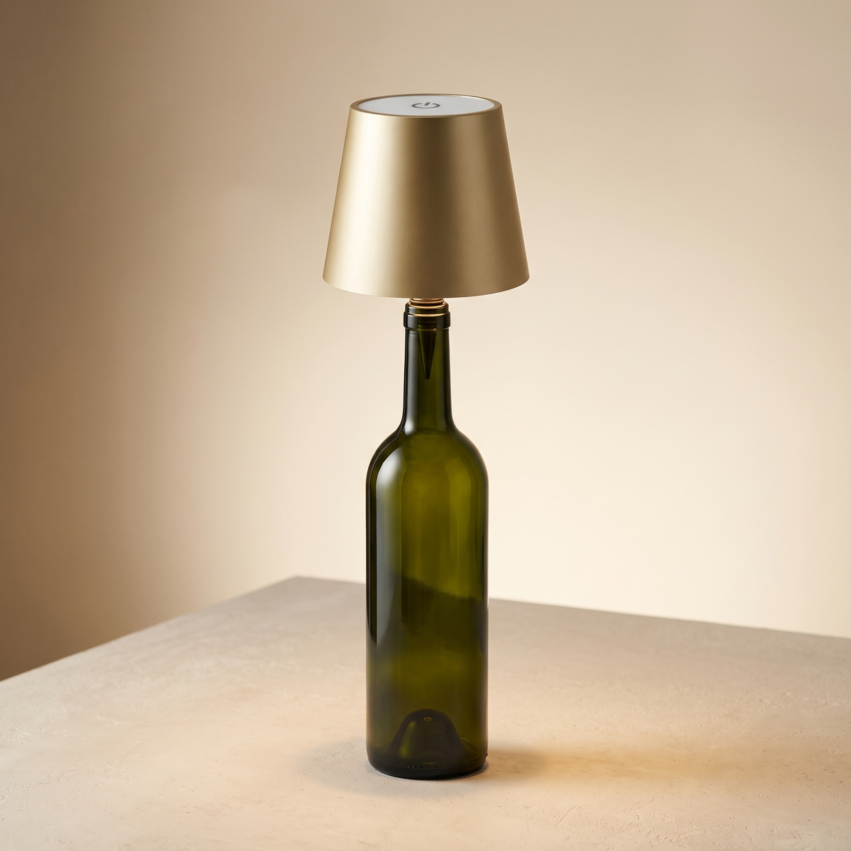 Wine Bottle Lamp Top — Gold
