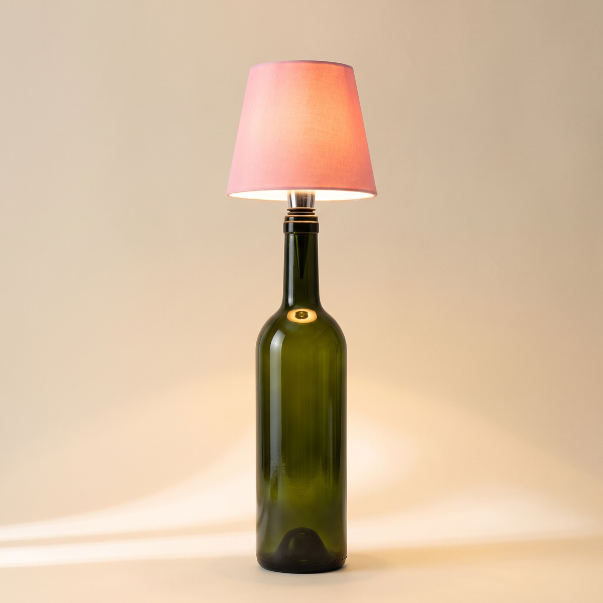 Wine Bottle Lamp Top — Pink
