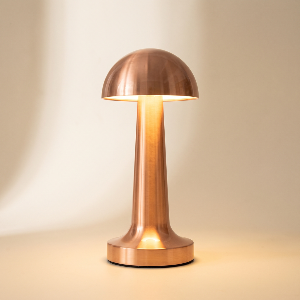 Mini Metal Cordless Lamp — Rose Gold  A
