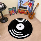 Retro Vinyl Record Tufted Round Rug