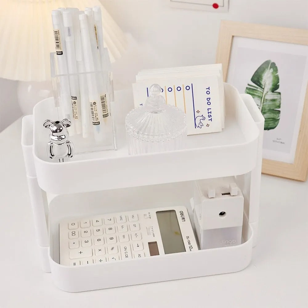 White Rounded Desk Storage Shelf