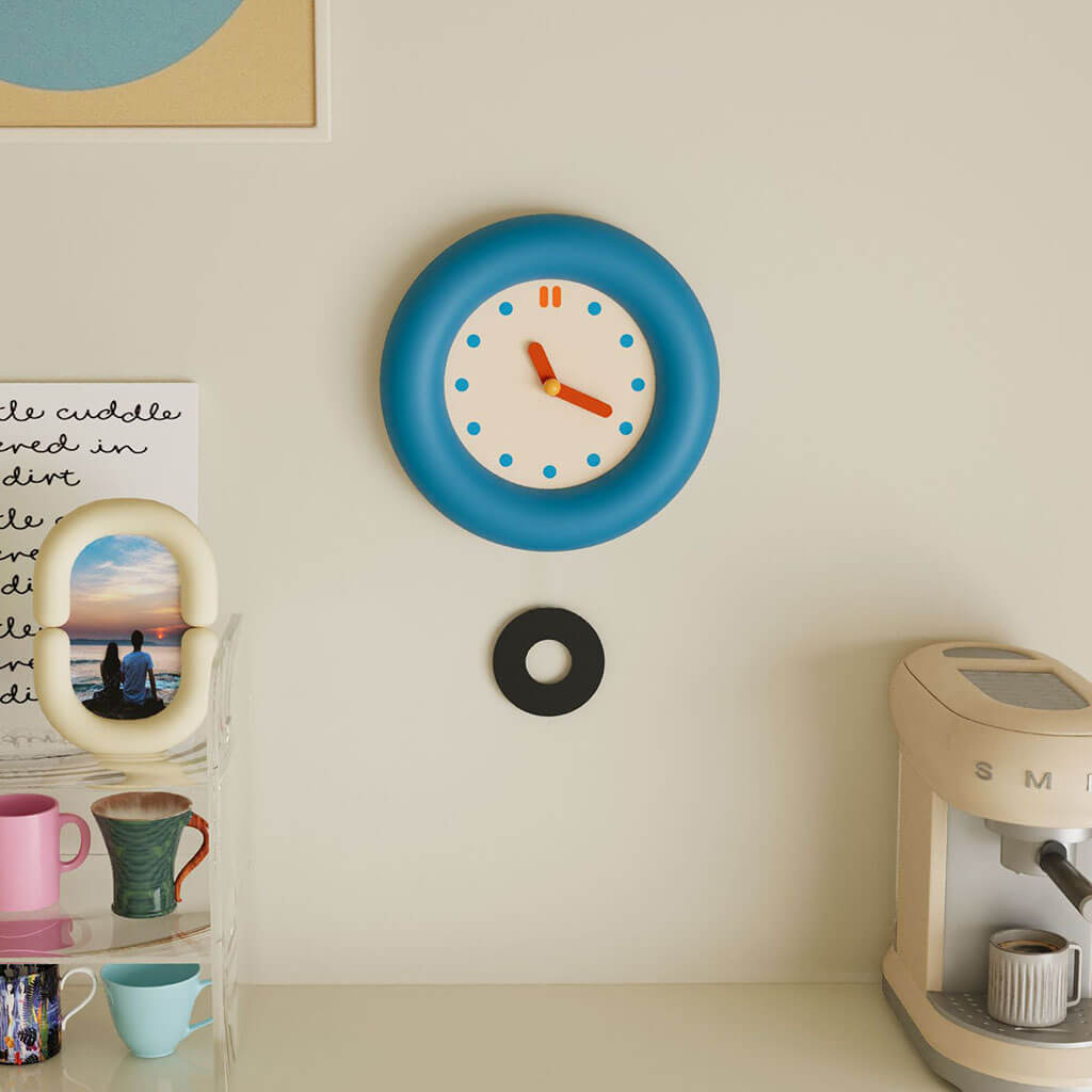 Kidrore Modern Blue Round Clock