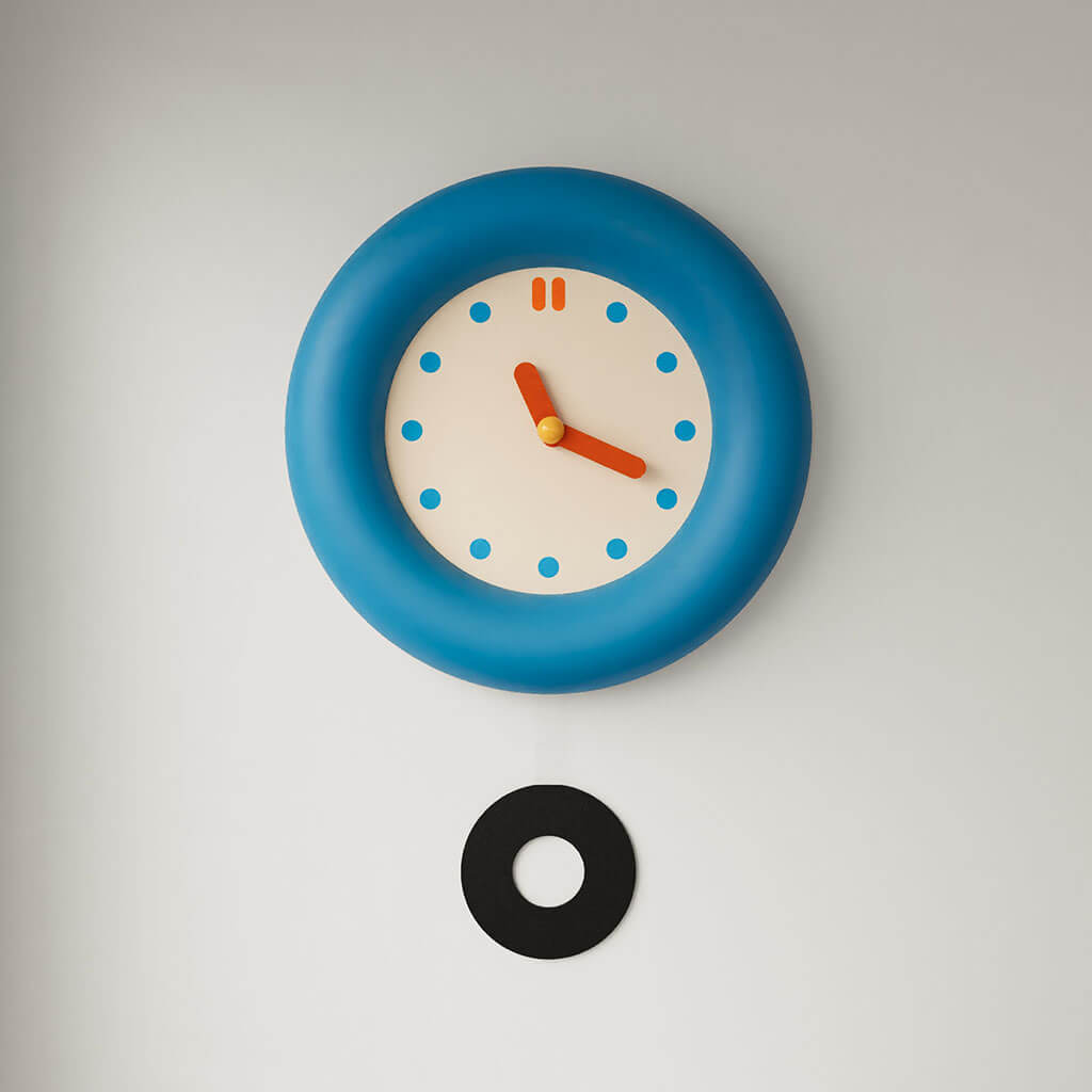Kidrore Modern Blue Round Clock